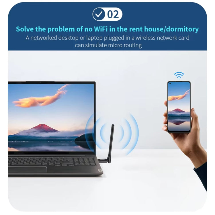 Adattatore USB WiFi6 COMFAST CF-940F 300Mbps Scheda di rete wireless Antenna WiFi 2.4GHz, CF-940F