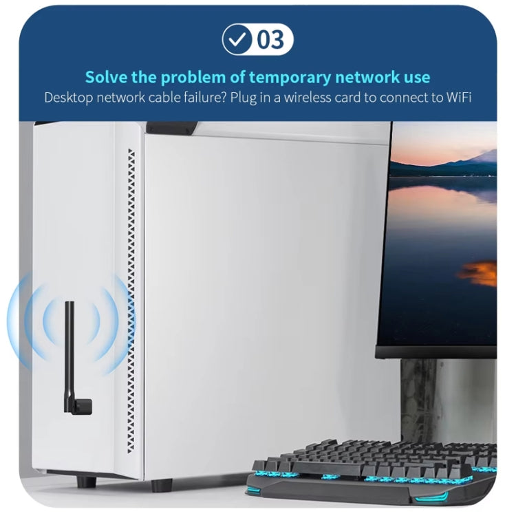 Adattatore USB WiFi6 COMFAST CF-940F 300Mbps Scheda di rete wireless Antenna WiFi 2.4GHz, CF-940F