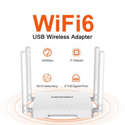 Router MESH WiFi6 Dual-Band COMFAST CF-WR630AX 3000Mbps Antenna 4x5dBi, US Plug, EU Plug, UK Plug, AU Plug