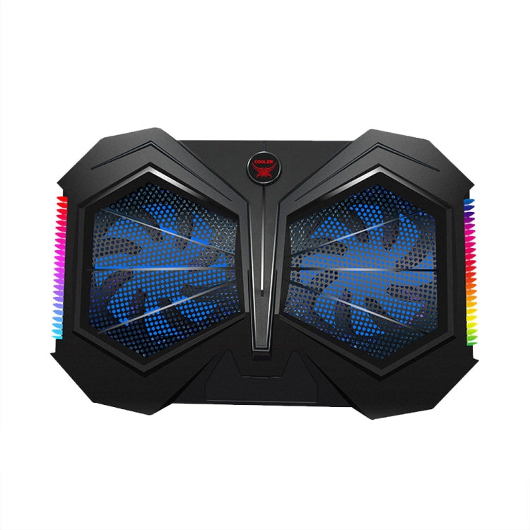 YL-017 Supporto di raffreddamento per laptop silenzioso con effetto di illuminazione RGB a 2 ventole e velocità regolabile, YL-017 2-Fans