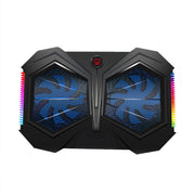 YL-017 Supporto di raffreddamento per laptop silenzioso con effetto di illuminazione RGB a 2 ventole e velocità regolabile, YL-017 2-Fans