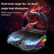 YL-017 Supporto di raffreddamento per laptop silenzioso con effetto di illuminazione RGB a 2 ventole e velocità regolabile, YL-017 2-Fans