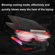 YL-017 Supporto di raffreddamento per laptop silenzioso con effetto di illuminazione RGB a 2 ventole e velocità regolabile, YL-017 2-Fans