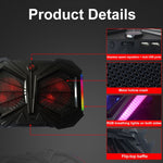 YL-017 Supporto di raffreddamento per laptop silenzioso con effetto di illuminazione RGB a 2 ventole e velocità regolabile, YL-017 2-Fans
