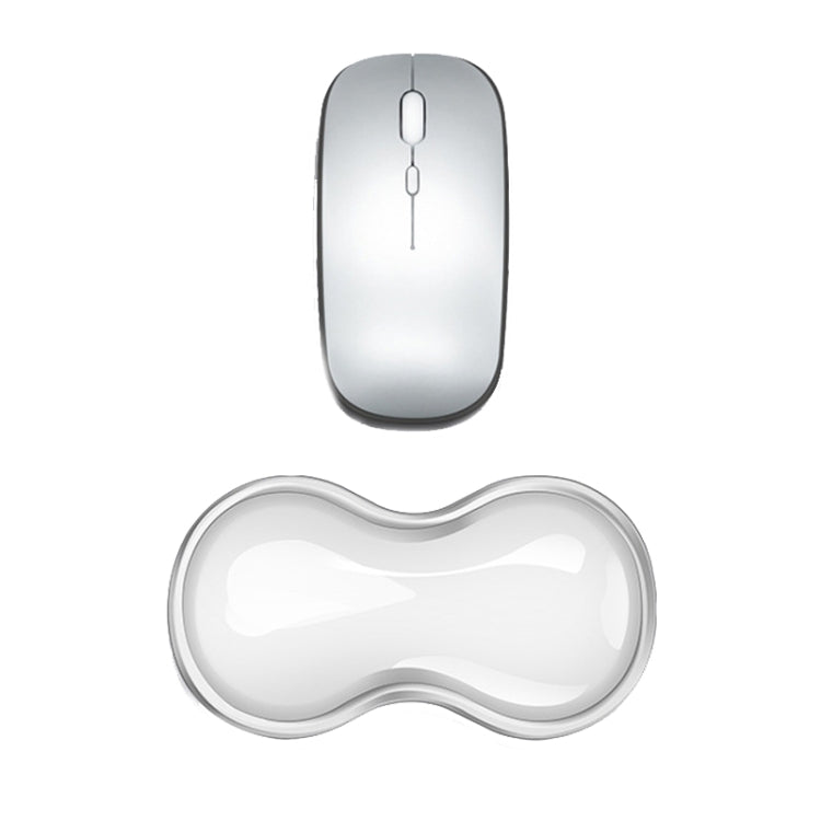 Poggiapolsi per tastiera in silicone fresco, tappetino per mouse, allevia l'affaticamento del polso, Small Transparent, Small Transparent Gray, Small Green, Large Transparent, Large Transparent Gray, Large Green