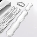 Poggiapolsi per tastiera in silicone fresco, tappetino per mouse, allevia l'affaticamento del polso, Small Transparent, Small Transparent Gray, Small Green, Large Transparent, Large Transparent Gray, Large Green
