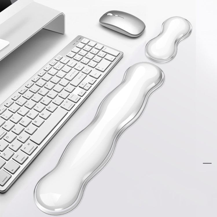 Poggiapolsi per tastiera in silicone fresco, tappetino per mouse, allevia l'affaticamento del polso, Small Transparent, Small Transparent Gray, Small Green, Large Transparent, Large Transparent Gray, Large Green