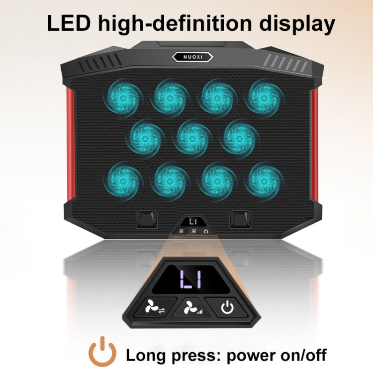 NUOXI X100 11-Fans LED Screen Radiatore di raffreddamento per laptop regolabile, X100 11-Fans