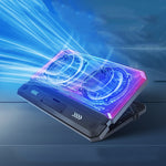 Supporto di raffreddamento pieghevole e sollevabile per laptop con radiatore regolabile RGB NUOXI C300 a doppia ventola, C300 Dual-fans
