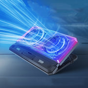 Supporto di raffreddamento pieghevole e sollevabile per laptop con radiatore regolabile RGB NUOXI C300 a doppia ventola, C300 Dual-fans