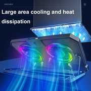 Supporto di raffreddamento pieghevole e sollevabile per laptop con radiatore regolabile RGB NUOXI C300 a doppia ventola, C300 Dual-fans