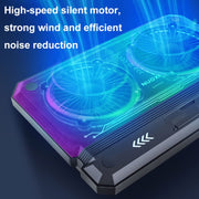 Supporto di raffreddamento pieghevole e sollevabile per laptop con radiatore regolabile RGB NUOXI C300 a doppia ventola, C300 Dual-fans