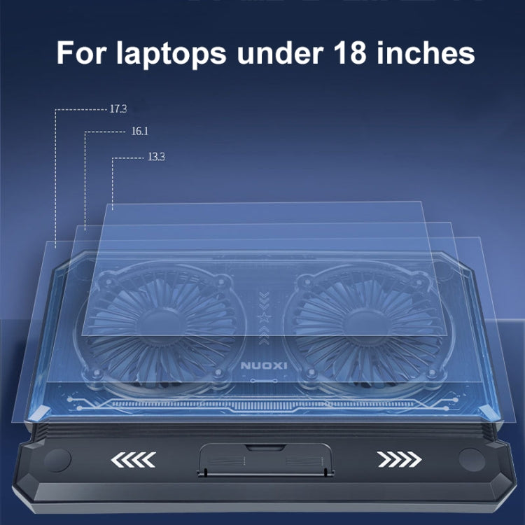 Supporto di raffreddamento pieghevole e sollevabile per laptop con radiatore regolabile RGB NUOXI C300 a doppia ventola, C300 Dual-fans