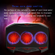 NUOXI 3 ventole LED Light regolabile radiatore di raffreddamento per laptop, 3-fans