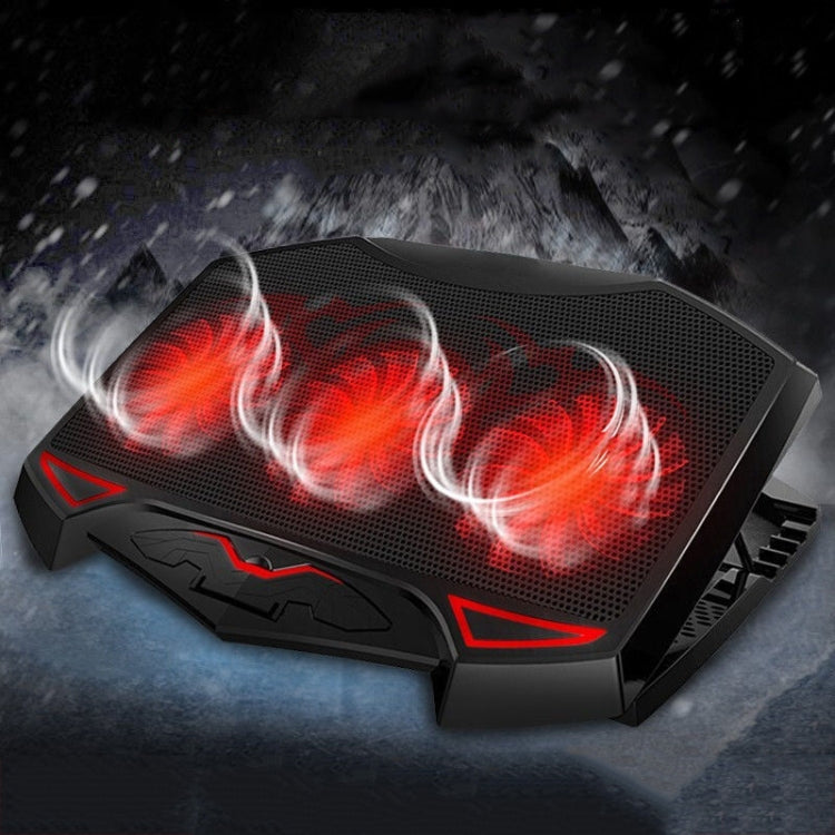 NUOXI 3 ventole LED Light regolabile radiatore di raffreddamento per laptop, 3-fans