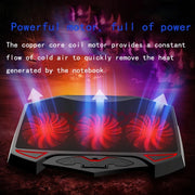 NUOXI 3 ventole LED Light regolabile radiatore di raffreddamento per laptop, 3-fans