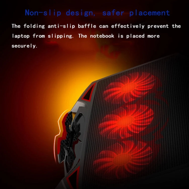 NUOXI 3 ventole LED Light regolabile radiatore di raffreddamento per laptop, 3-fans