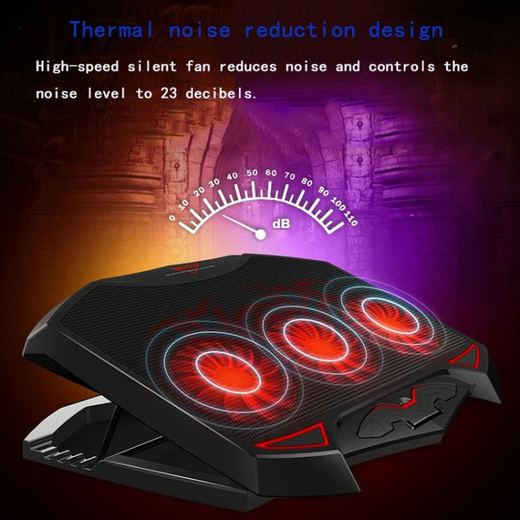 NUOXI 3 ventole LED Light regolabile radiatore di raffreddamento per laptop, 3-fans