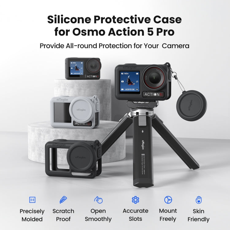 Custodia silicone per DJI Osmo Action 5 Pro con copriobiettivo