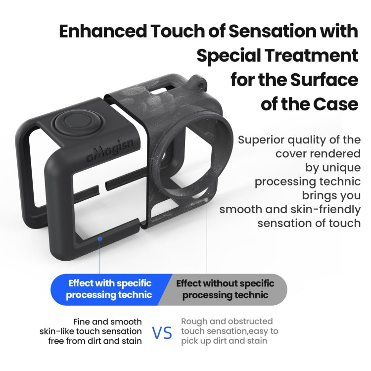 Custodia silicone per DJI Osmo Action 5 Pro con copriobiettivo