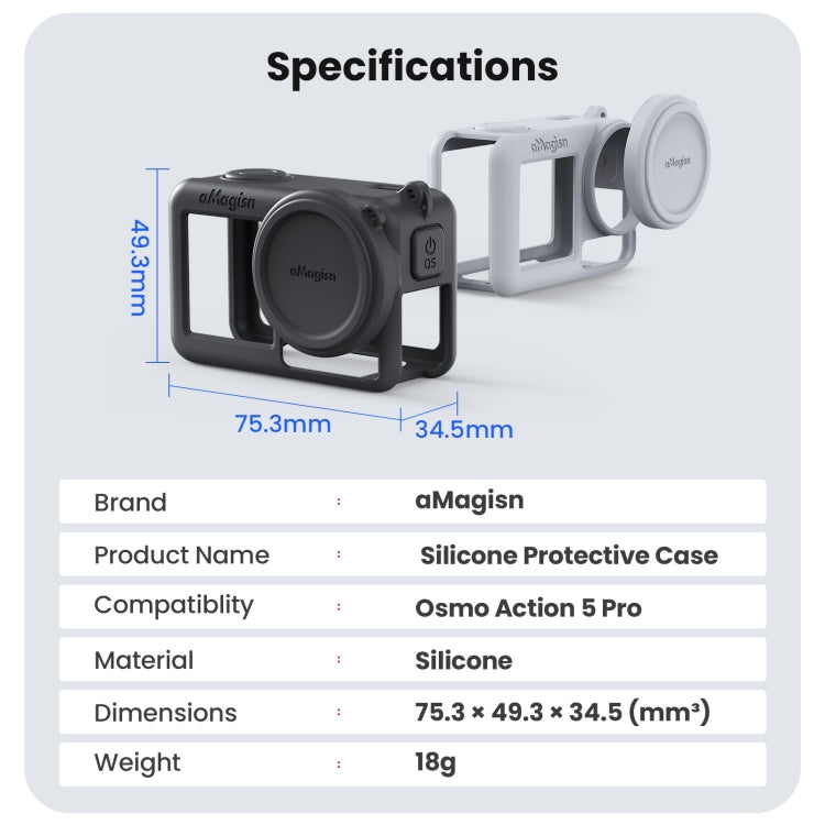 Custodia silicone per DJI Osmo Action 5 Pro con copriobiettivo