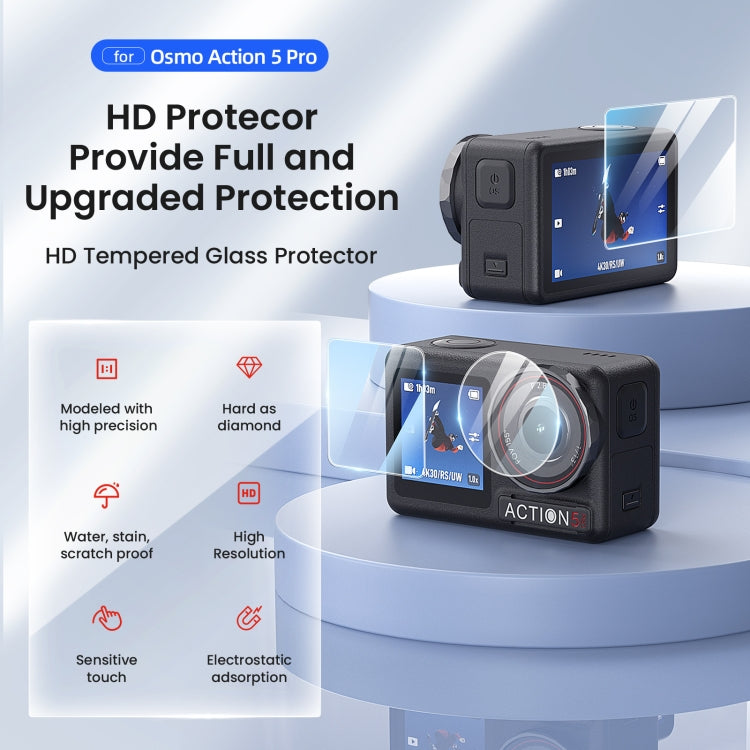 Pellicola vetro temperato 9H per DJI Osmo Action 5 Pro