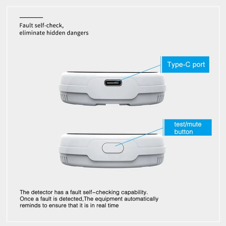 Rilevatore di perdite di gas Tuya WiFi con funzione di orologio della temperatura Supporto allarme vocale umano, GS21