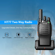 RETEVIS H777 Walkie Talkie portatile compatto a 16 canali con base di ricarica, PMR, FRS, 1pair PMR, 1pair FRS