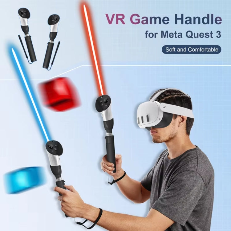 DEVASO per Meta Quest 3 Game Lightsaber Golf Game Estensione asta impugnatura da baseball Accessori