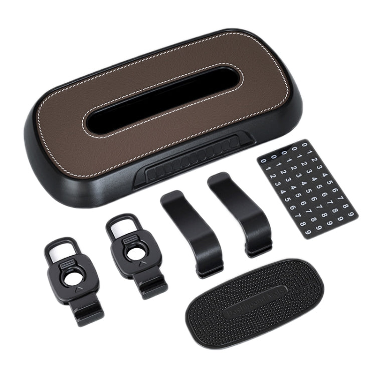 Parasole per auto, appeso al tettuccio apribile, scatola per fazzoletti sullo schienale del sedile, Leather Black, Leather Beige, Leather Brown, Leather Red, Suede Dark Gray, Suede Beige, Suede Brown, Suede Red