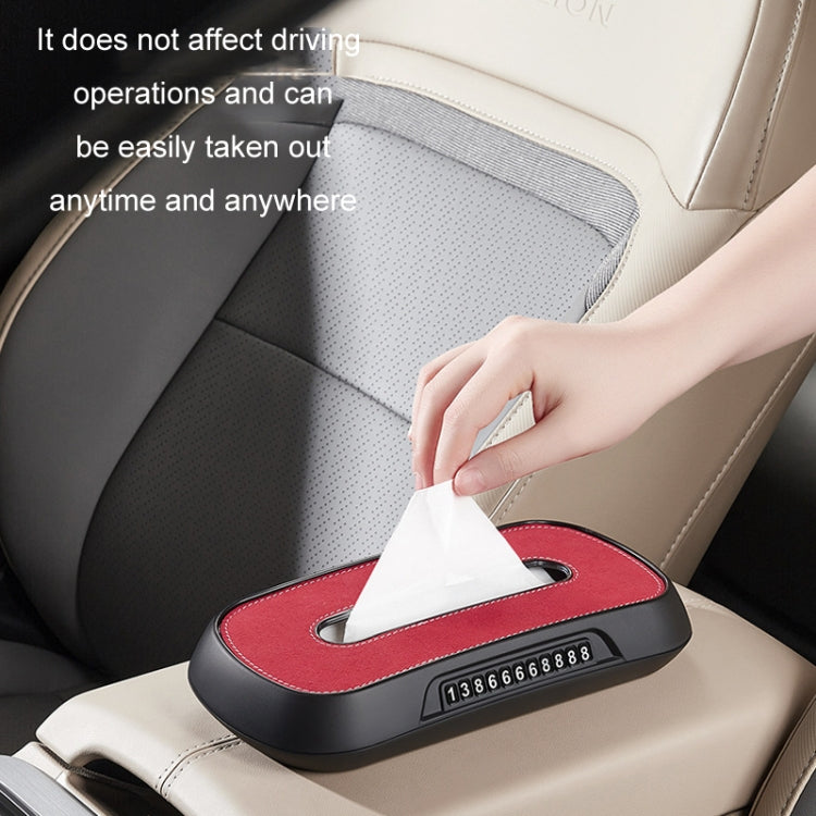 Parasole per auto, appeso al tettuccio apribile, scatola per fazzoletti sullo schienale del sedile, Leather Black, Leather Beige, Leather Brown, Leather Red, Suede Dark Gray, Suede Beige, Suede Brown, Suede Red