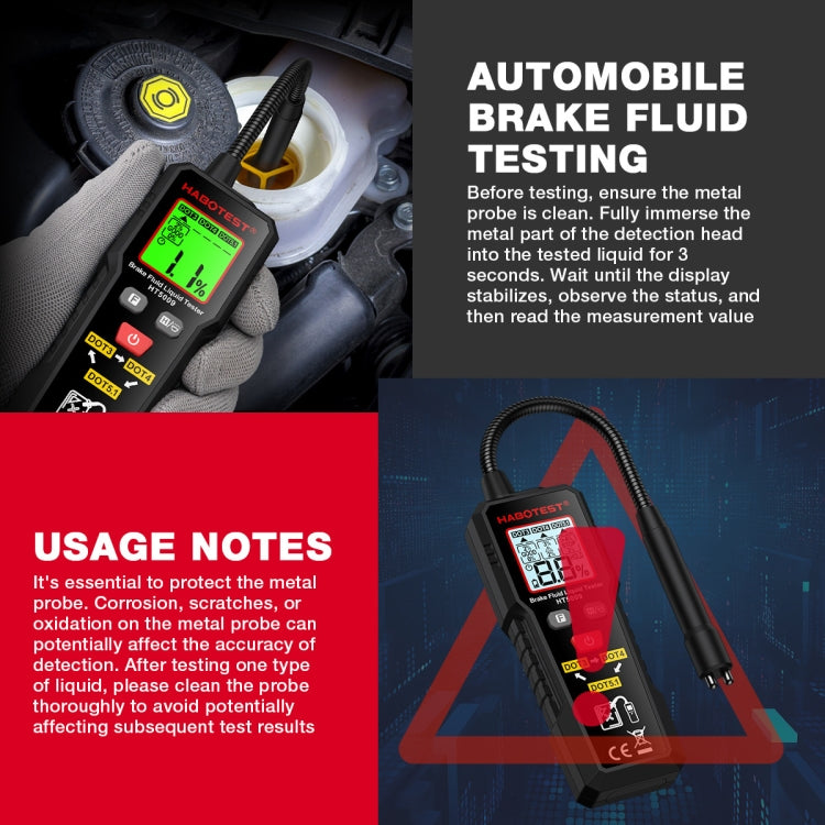 Tester di umidità del liquido freni per auto e moto HABOTEST
