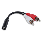 Cavo audio da 3,5 mm femmina a 2 RCA Cavo di collegamento per altoparlante Lotus Head doppio, 3.5mm Female To 2 RCA