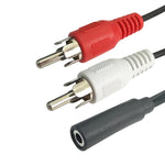 Cavo audio da 3,5 mm femmina a 2 RCA Cavo di collegamento per altoparlante Lotus Head doppio, 3.5mm Female To 2 RCA