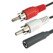 Cavo audio da 3,5 mm femmina a 2 RCA Cavo di collegamento per altoparlante Lotus Head doppio, 3.5mm Female To 2 RCA