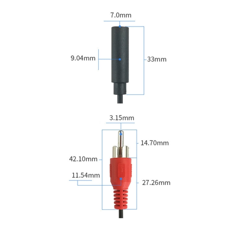 Cavo audio da 3,5 mm femmina a 2 RCA Cavo di collegamento per altoparlante Lotus Head doppio, 3.5mm Female To 2 RCA