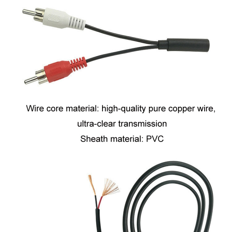 Cavo audio da 3,5 mm femmina a 2 RCA Cavo di collegamento per altoparlante Lotus Head doppio, 3.5mm Female To 2 RCA