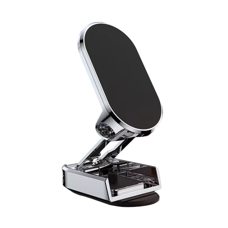 Supporto per telefono da auto pieghevole magnetico D11, supporto girevole per cruscotto, supporto per navigazione adesivo, Black Gloosy, Silver Gloosy