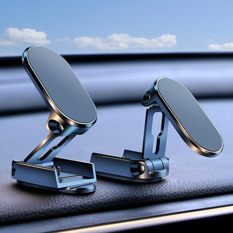 Supporto per telefono da auto pieghevole magnetico D11, supporto girevole per cruscotto, supporto per navigazione adesivo, Black Gloosy, Silver Gloosy