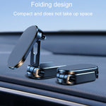 Supporto per telefono da auto pieghevole magnetico D11, supporto girevole per cruscotto, supporto per navigazione adesivo, Black Gloosy, Silver Gloosy