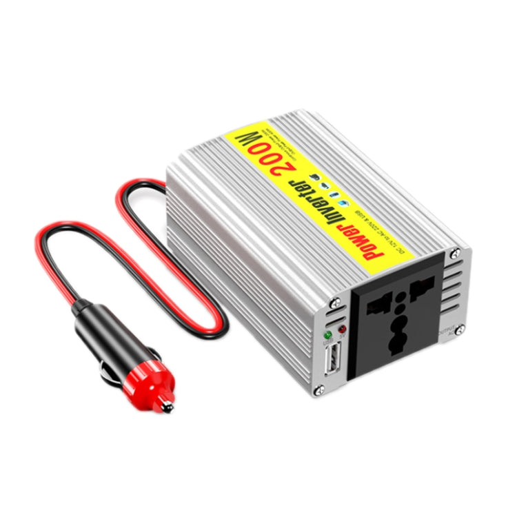 Inverter a onda sinusoidale modificata da 200 W per auto, telefono cellulare, alimentatore universale da 2,1 A, 12 To 220V, 12 To 110V