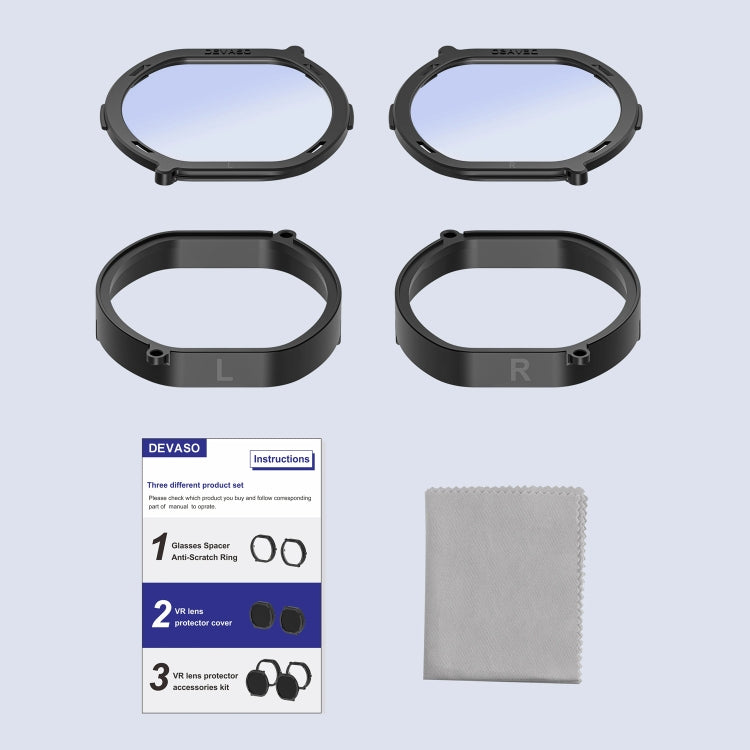 Per PlayStation VR 2 DEVASO 4 in 1 Occhiali Antigraffio Lente ad Anello, 4 In 1