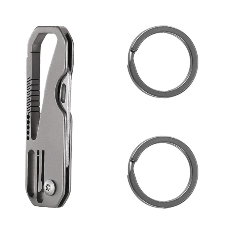 Portachiavi multifunzionale in titanio per esterni, portatile, mini coltello pieghevole da difesa, With Steel Ring, With 1 Titanium Ring, With 2 Titanium Ring