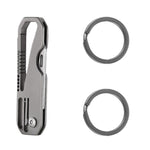 Portachiavi multifunzionale in titanio per esterni, portatile, mini coltello pieghevole da difesa, With Steel Ring, With 1 Titanium Ring, With 2 Titanium Ring