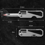 Portachiavi multifunzionale in titanio per esterni, portatile, mini coltello pieghevole da difesa, With Steel Ring, With 1 Titanium Ring, With 2 Titanium Ring