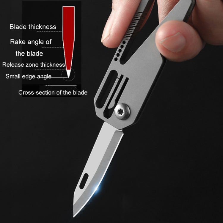 Portachiavi multifunzionale in titanio per esterni, portatile, mini coltello pieghevole da difesa, With Steel Ring, With 1 Titanium Ring, With 2 Titanium Ring