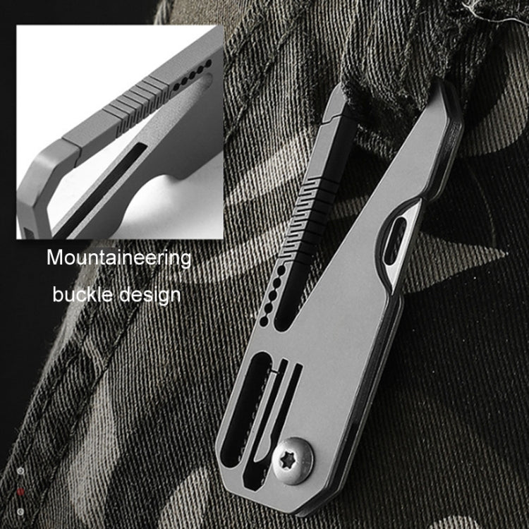Portachiavi multifunzionale in titanio per esterni, portatile, mini coltello pieghevole da difesa, With Steel Ring, With 1 Titanium Ring, With 2 Titanium Ring