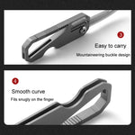 Portachiavi multifunzionale in titanio per esterni, portatile, mini coltello pieghevole da difesa, With Steel Ring, With 1 Titanium Ring, With 2 Titanium Ring
