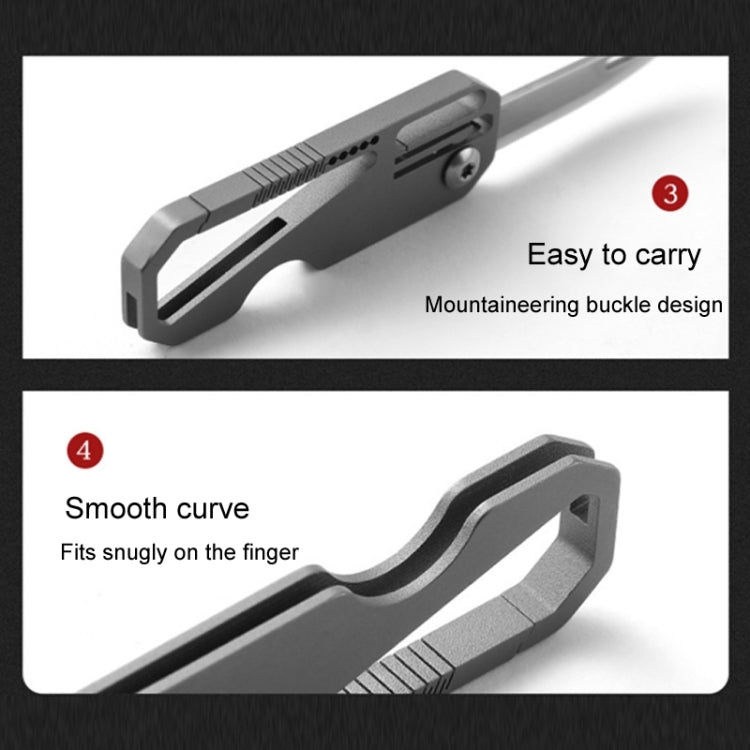 Portachiavi multifunzionale in titanio per esterni, portatile, mini coltello pieghevole da difesa, With Steel Ring, With 1 Titanium Ring, With 2 Titanium Ring