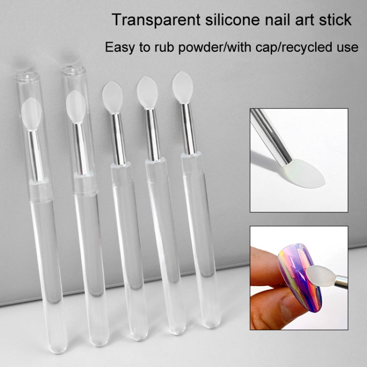 Applicatori in silicone per nail art, multiuso, pennello per ombretti glitterati, cipria, strumento per manicure, 2pcs